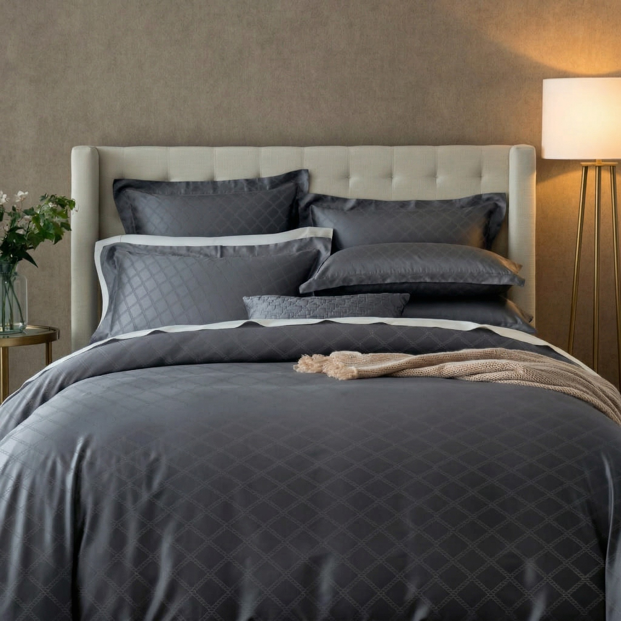Verdura Baumwolle Jacquard Granit Set